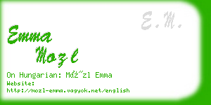 emma mozl business card